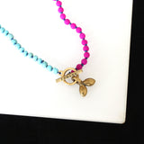 The Esteemed Necklace - Bright Pink and Blue