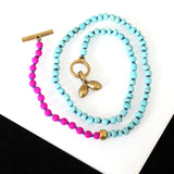 The Esteemed Necklace - Bright Pink and Blue