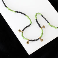 The Encompassed Necklace - Lime Green and Black