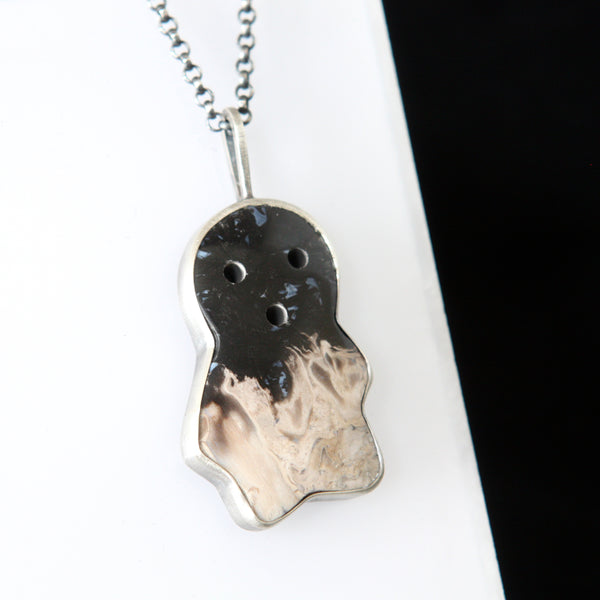 Petrified Palm Wood Ghost Necklace #1