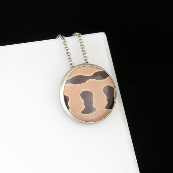 Zebra Print Stone Necklace
